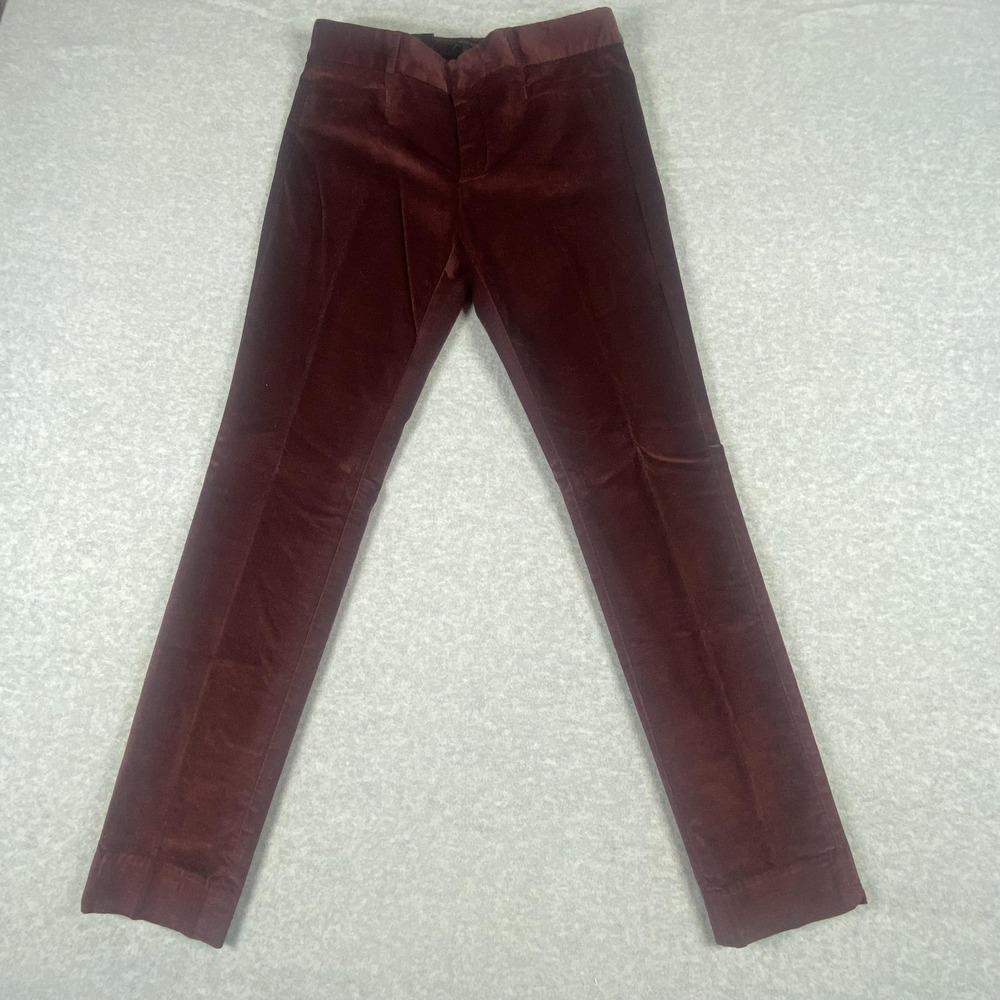Banana Republic Pants Womens‎ 0R Burgundy Sloan Velvet Skinny Ankle Work